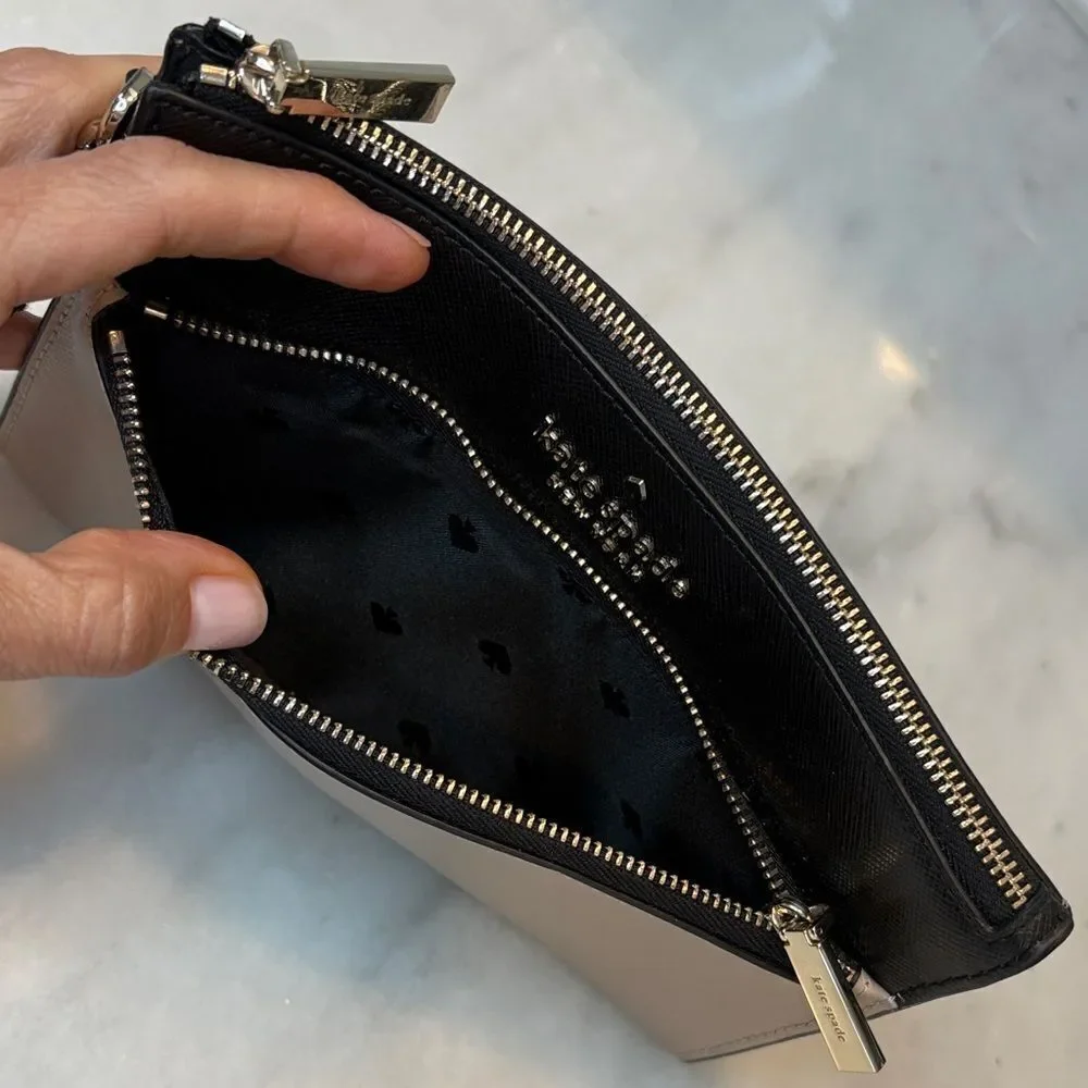 Kate Spade Colorblock Saffiano Leather XL Wristlet Clutch Pouch Wallet